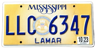 Mississippi 2023 - tablica z USA