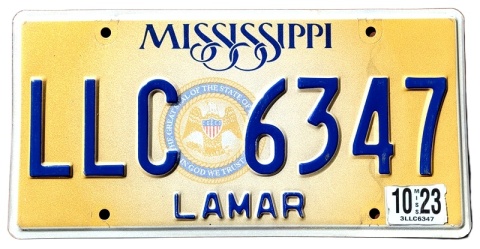 Mississippi 2023 - tablica z USA