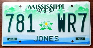 Mississippi - tablica z USA