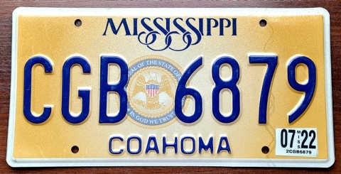 Mississippi 2022- tablica z USA