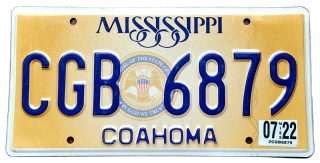 Mississippi 2022- tablica z USA