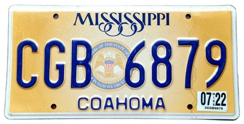 Mississippi 2022- tablica z USA