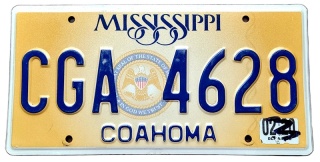 Mississippi 2020 - tablica z USA