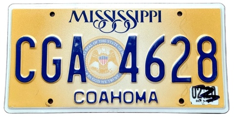 Mississippi 2020 - tablica z USA