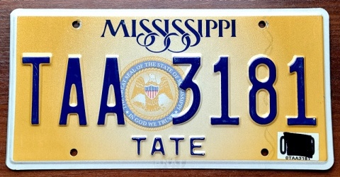 Mississippi 2020 - tablica z USA