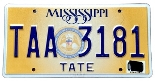 Mississippi 2020 - tablica z USA