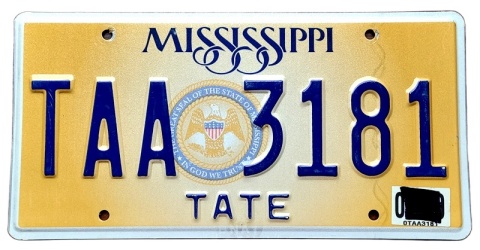 Mississippi 2020 - tablica z USA