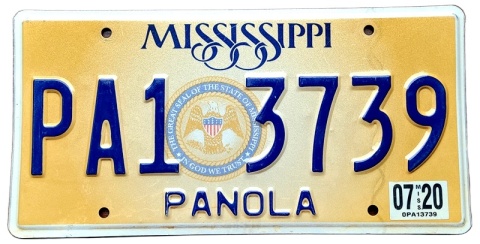 Mississippi 2020 - tablica z USA