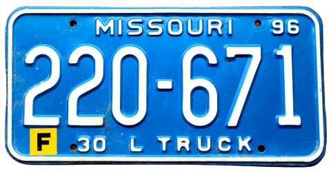 Missouri 1996 - tablica z USA