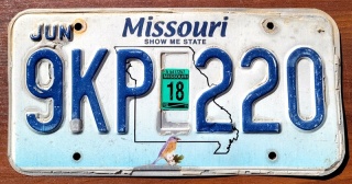 Missouri 2018 - tablica z USA