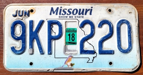 Missouri 2018 - tablica z USA