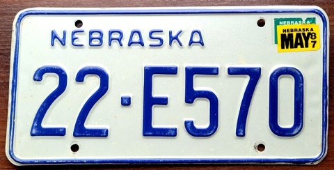 Nebraska 1987 - tablica z USA