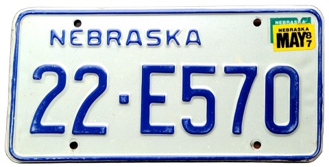 Nebraska 1987 - tablica z USA