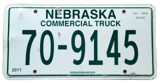 Nebraska - tablica z USA
