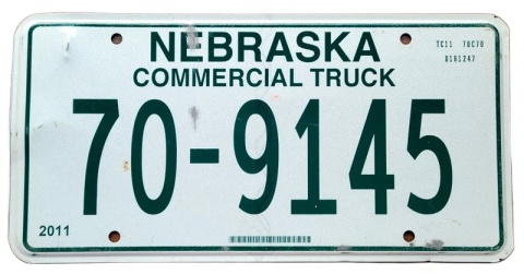 Nebraska - tablica z USA
