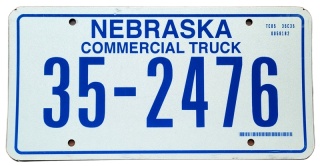Nebraska - tablica z USA