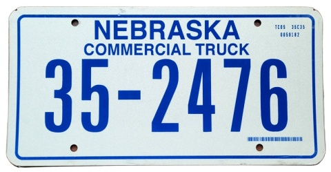 Nebraska - tablica z USA