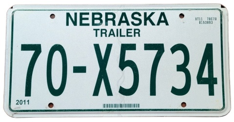 Nebraska - tablica z USA