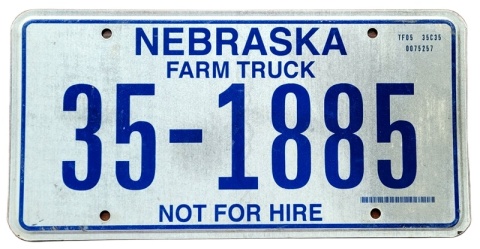 Nebraska - tablica z USA