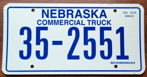 Nebraska - tablica z USA