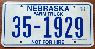 Nebraska - tablica z USA