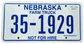 Nebraska - tablica z USA