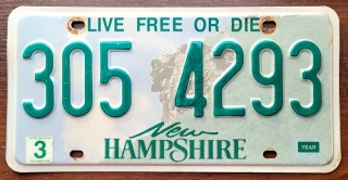 New Hampshire - tablica z USA