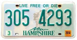 New Hampshire - tablica z USA
