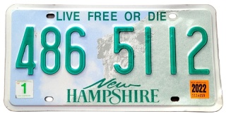 New Hampshire 2022 - tablica z USA