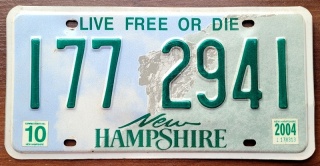 New Hampshire 2004 - tablica z USA