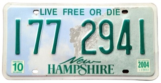New Hampshire 2004 - tablica z USA