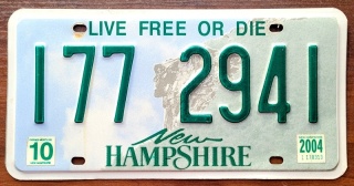 New Hampshire 2004 - tablica z USA