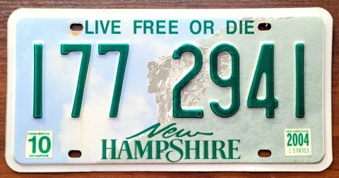 New Hampshire 2004 - tablica z USA