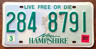 New Hampshire 2011 - tablica z USA