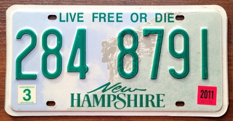 New Hampshire 2011 - tablica z USA