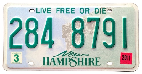New Hampshire 2011 - tablica z USA