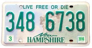 New Hampshire 2016 - tablica z USA