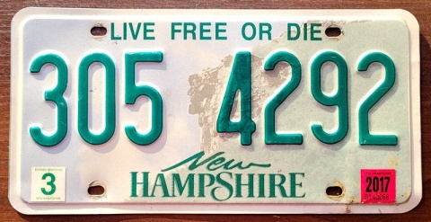 New Hampshire 2017 - tablica z USA