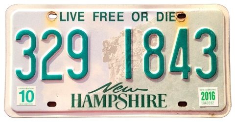 New Hampshire 2016 - tablica z USA