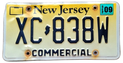 New Jersey 2009 - tablica z USA