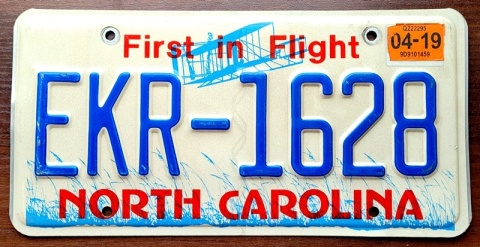 North Carolina 2019 - tablica z USA