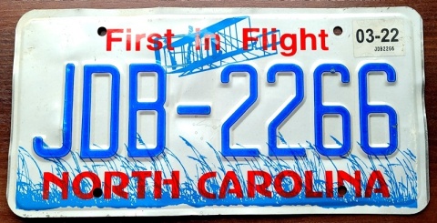 North Carolina 2022 - tablica z USA