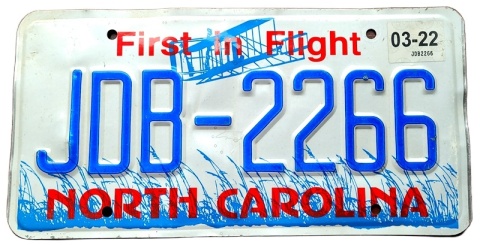 North Carolina 2022 - tablica z USA