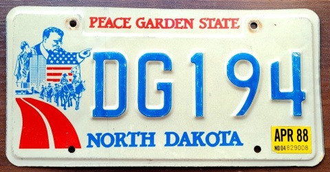 North Dakota 1988 - tablica z USA