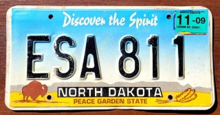 North Dakota 2009 - tablica z USA