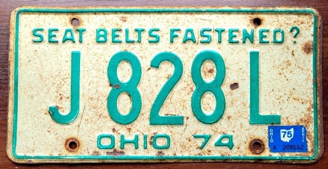 Ohio 1974/75 - tablica z USA