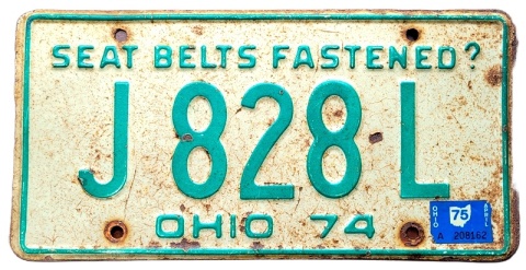 Ohio 1974/75 - tablica z USA