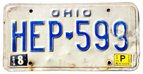 Ohio 1983 - tablica z USA