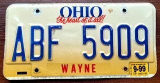 Ohio 1999 - tablica z USA