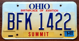 Ohio 2002 - tablica z USA